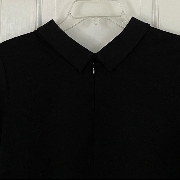 J. McLaughlin Catalina Cloth Black Ponte Collared 3/4 Sleeve Knit Top Small - Picture 5 of 11